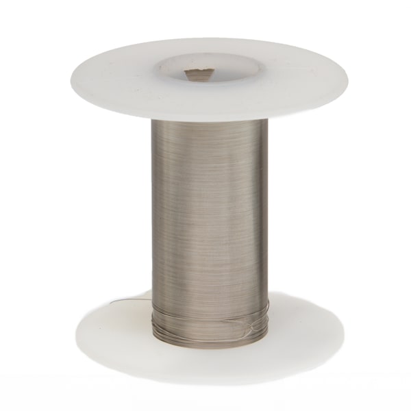 Tinned Copper Wire, Buss Wire, 30 AWG, 1000' Length, 0.0100" Diameter, Silver